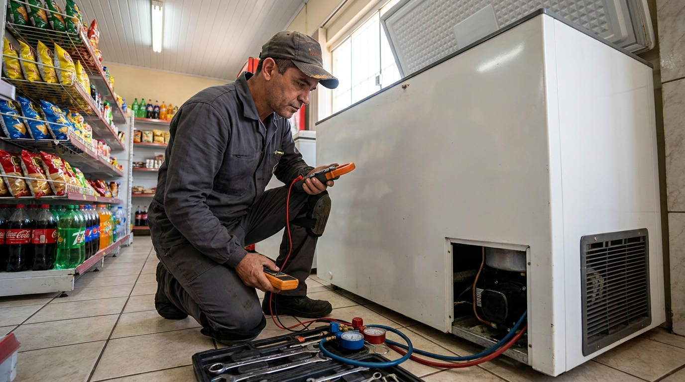 Reparo na placa eletrônica do freezer em Indaiatuba‑SP