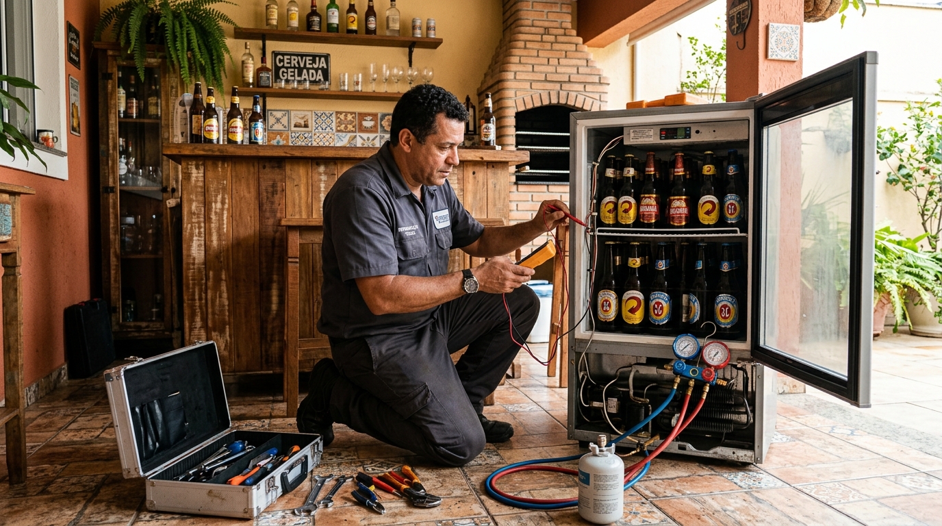 Aplicação de gás refrigerante em cervejeira atendida em Indaiatuba‑SP